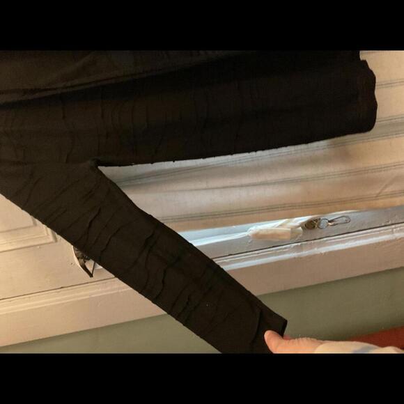 August Silk Options Textured Black Long Open Cardigan Size Large - Picture 4 of 7